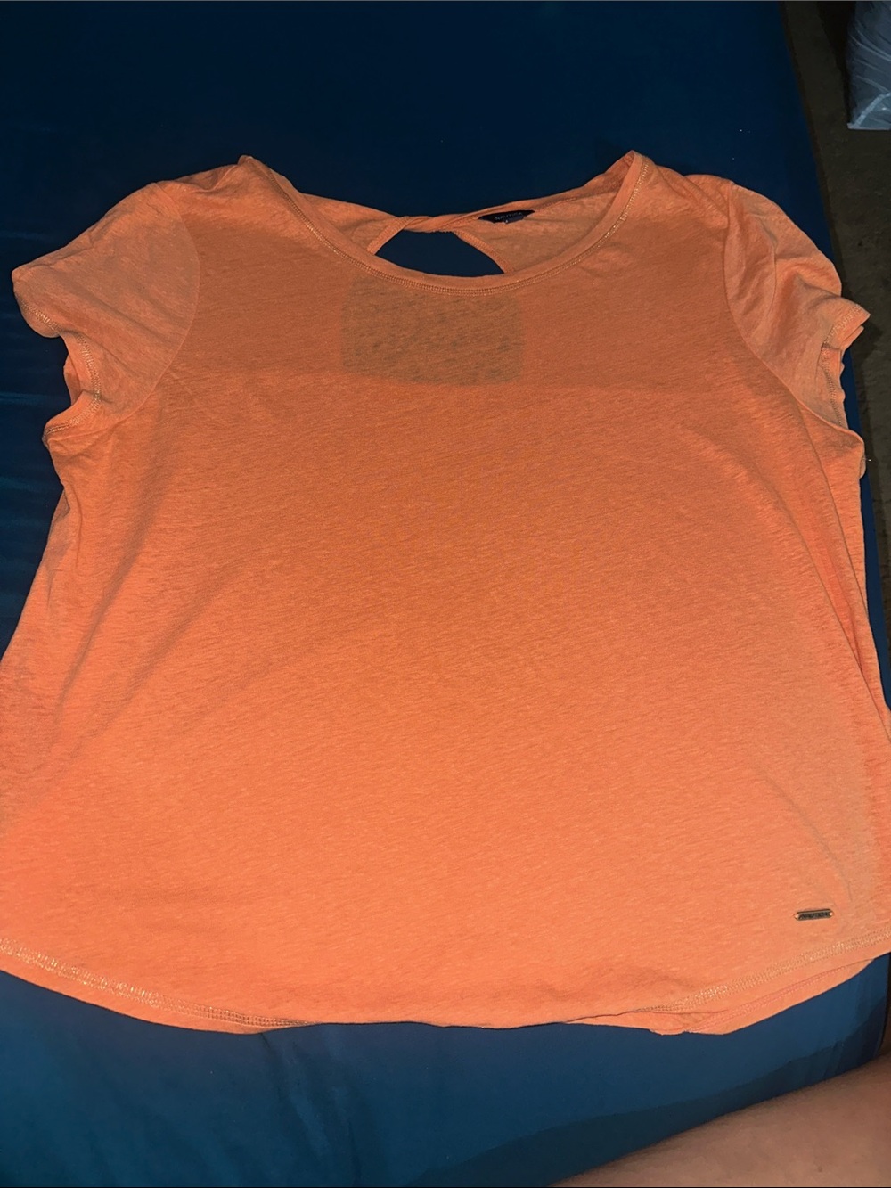 Nautica Short Sleeve Tee with Back Keyhole - Orange